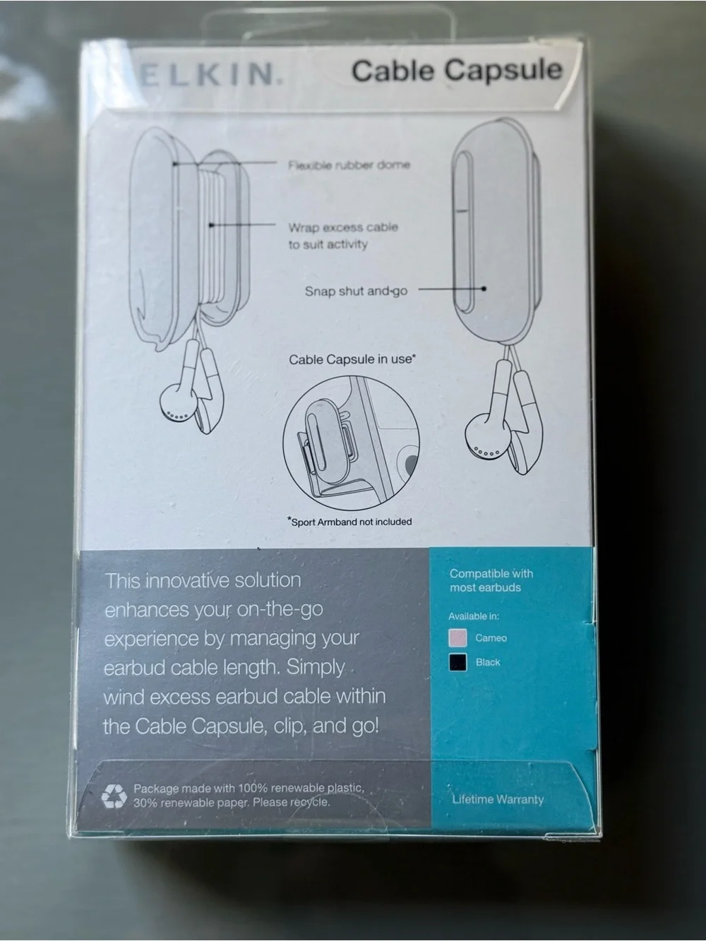 belkin Black Earbud Cable Clip - Cable Capsule Organizer